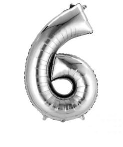 Folija balon broj 6 za helij - srebrni