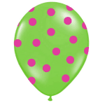 zeleni balon s rozim točkama