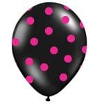 crni balon s rozim točkama