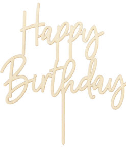 drveni topper za tortu happy birthday