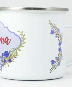 Emajlirani lončić - plavo cvijeće