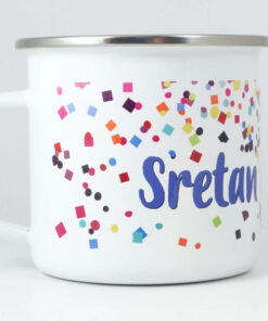 Alternative view of Emajlirani lončić sa imenom - konfeti