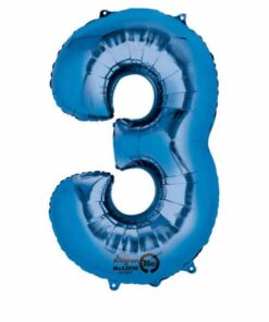 Folija balon broj 3 za helij - plavi